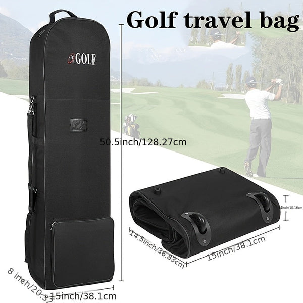Golf Travel Bag With Wheels 128Cm Heavy Duty Polyester Golf Club Bags