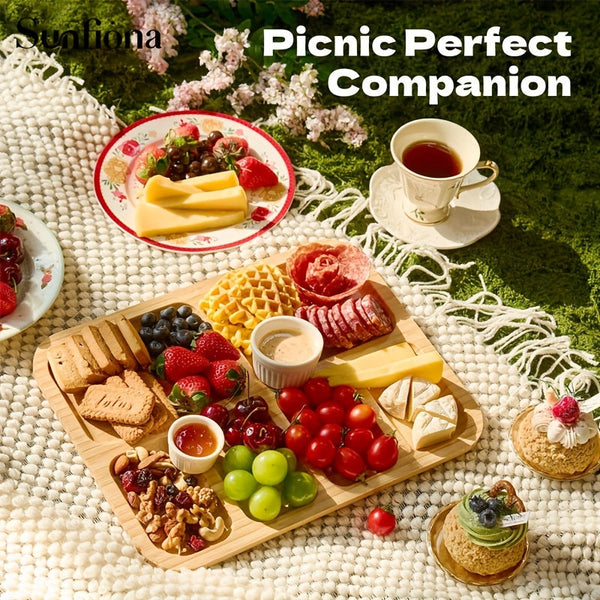 Bamboo Cheese Tray With Acrylic Lid For Serving Charcuterie & Snacks Trays