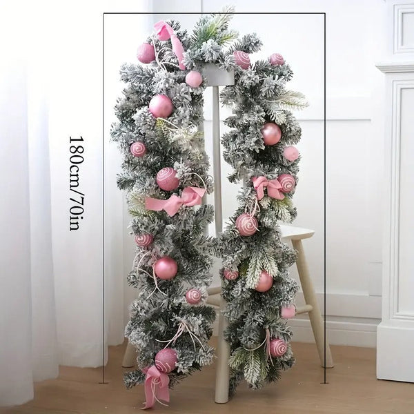 Artificial Christmas Wreath Pink Garland Seasonal Decorations