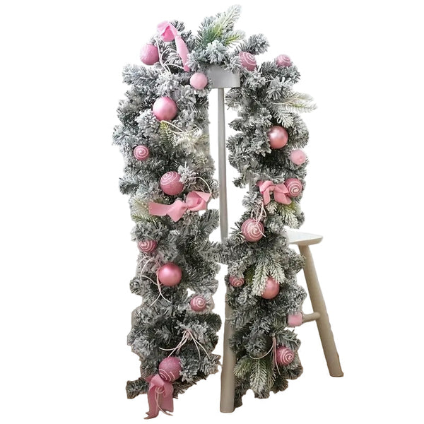 Artificial Christmas Wreath Pink Garland Seasonal Decorations