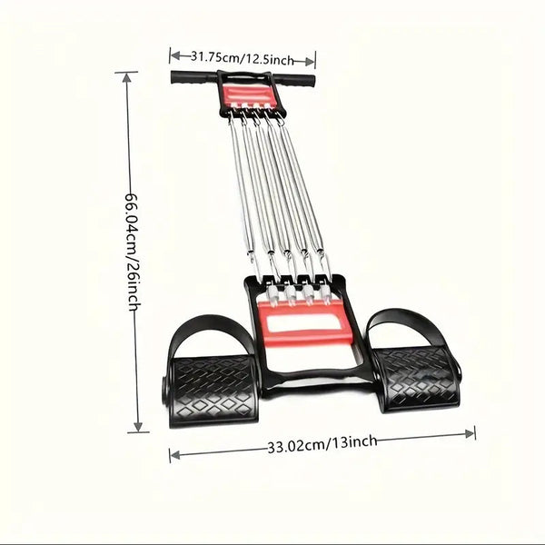 1Pc Multifunctional Spring Pedal Puller Fitness Tensioner Black Resistance Trainers