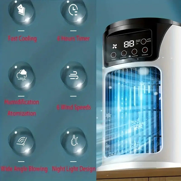 Smart Ac With 7 Led Mood Lights Usb Powered Portable Fans