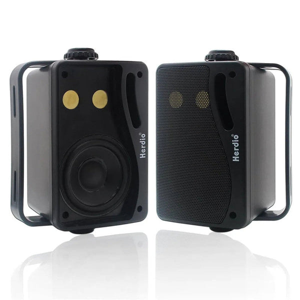 3 Way Waterproof Wall Mount Speakers Black Home Speakers & Subwoofers