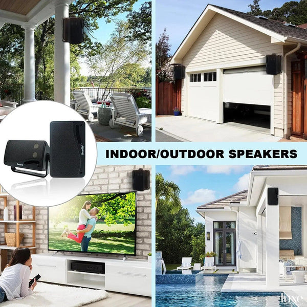 3 Way Waterproof Wall Mount Speakers Black Home Speakers & Subwoofers
