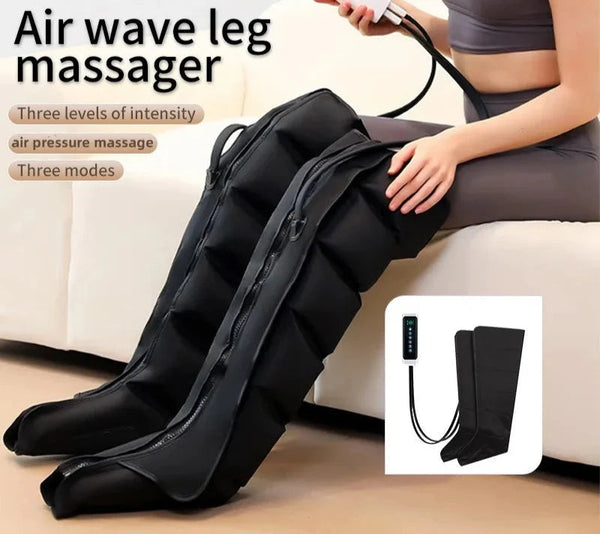 360 Air Pressure Leg Massager Boots With Remote Black Massagers