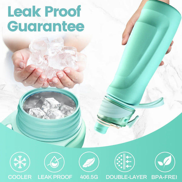 750Ml Spray Water Bottle Green Canteens Bottles & Flasks