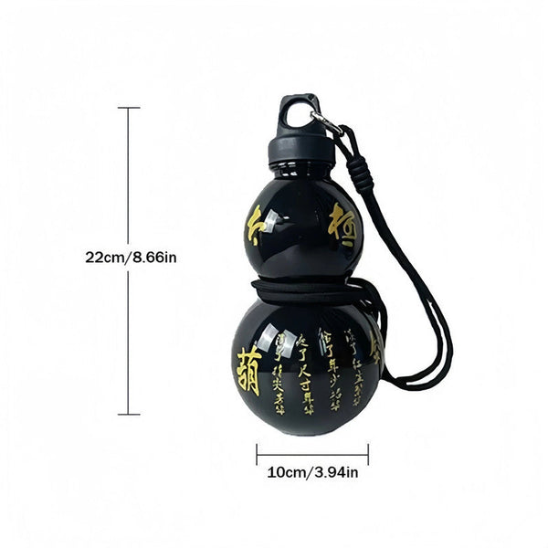 2Pcs 800Ml Gourd Water Bottle Black Water Bottles