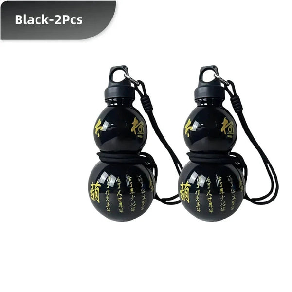 2Pcs 800Ml Gourd Water Bottle Black Water Bottles