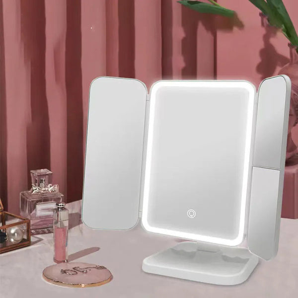 Trifold Led Makeup Mirror Beauty Lights Makeup Mirrors