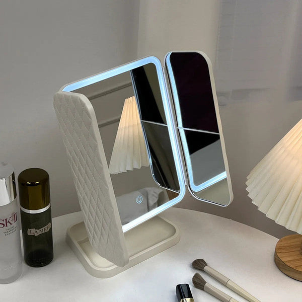 Trifold Led Makeup Mirror Beauty Lights Makeup Mirrors