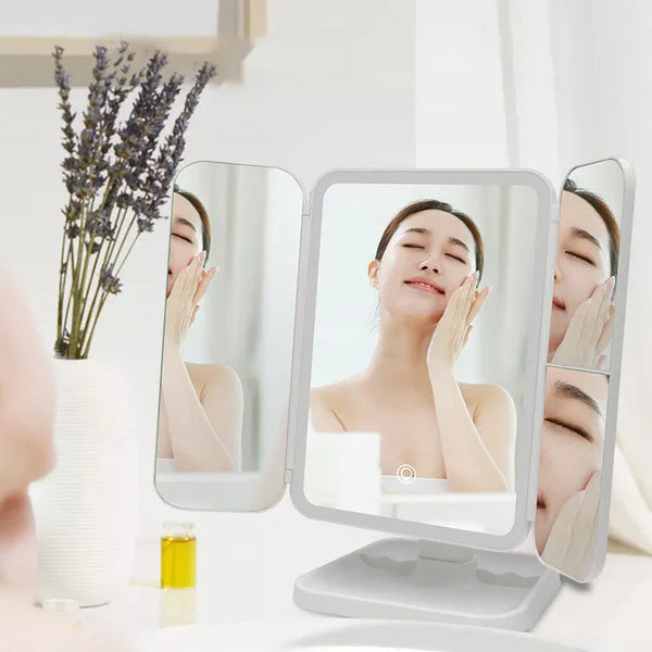 Trifold Led Makeup Mirror Beauty Lights Makeup Mirrors