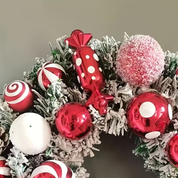 Classic Flocked Christmas Wreath Door & Wall Decor Seasonal Decorations