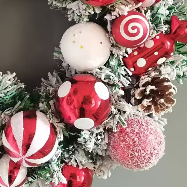 Classic Flocked Christmas Wreath Door & Wall Decor Seasonal Decorations