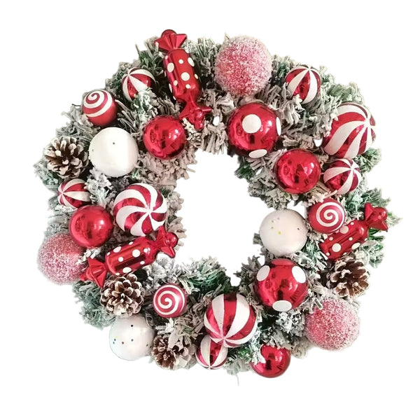 Classic Flocked Christmas Wreath Door & Wall Decor Seasonal Decorations
