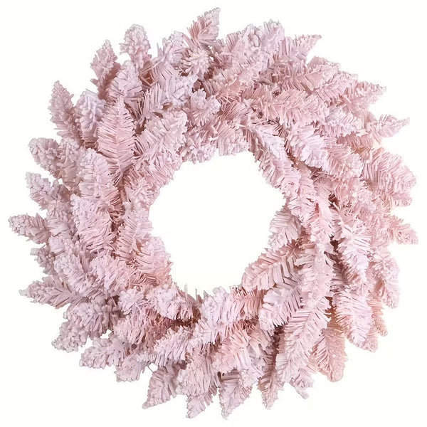Pink Snowy Pine Christmas Wreath Seasonal Decorations
