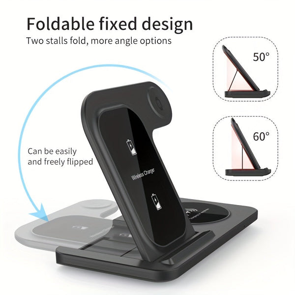 3 In 1 Fast Wireless Charger For Iphone Apple Watch Airpods Chargers & Cradles