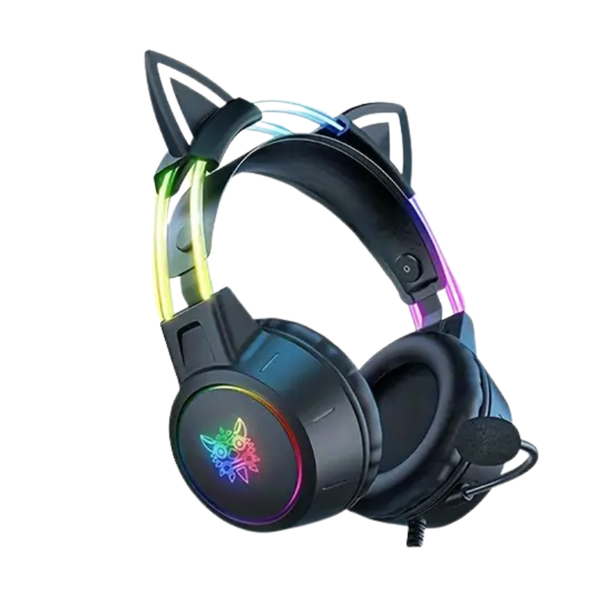 Gaming Headset With Detachable Cat Ear Microphone Headsets