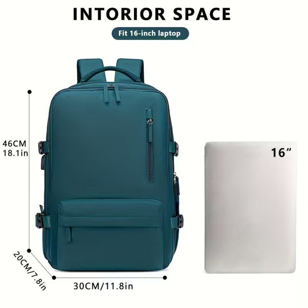 Large Capacity Travel Backpack With Usb Charging Nylon Multiple Compartments Backpacks