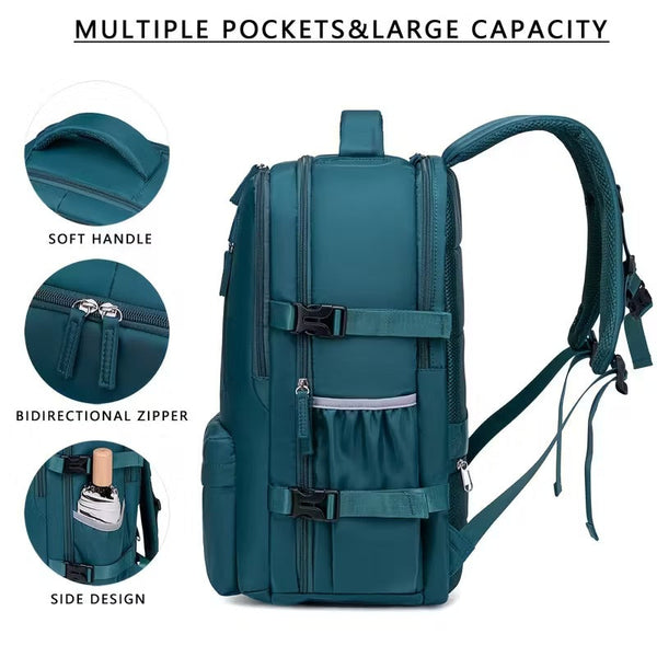 Large Capacity Travel Backpack With Usb Charging Nylon Multiple Compartments Backpacks