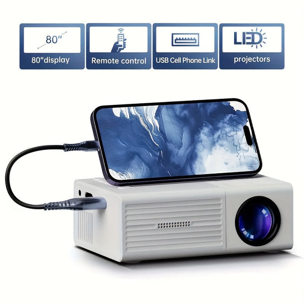 1080P Hd Mini Projector With Led Display Projectors