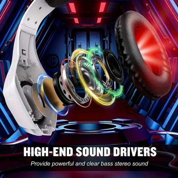 Gaming Headset With Mic Led Light & Surround Bass Headsets