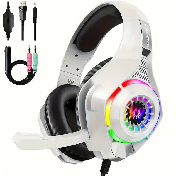 Gaming Headset With Mic Led Light & Surround Bass Headsets