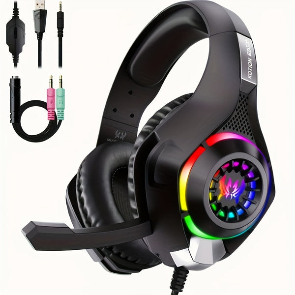 Gaming Headset For Pc Ps4 Ps5 Xbox With Rgb Lighting Headsets