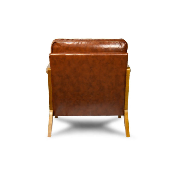 Comforro Inglewood Red Brown Pu Leather Armchair Vintage Style Sofas Armchairs & Couches