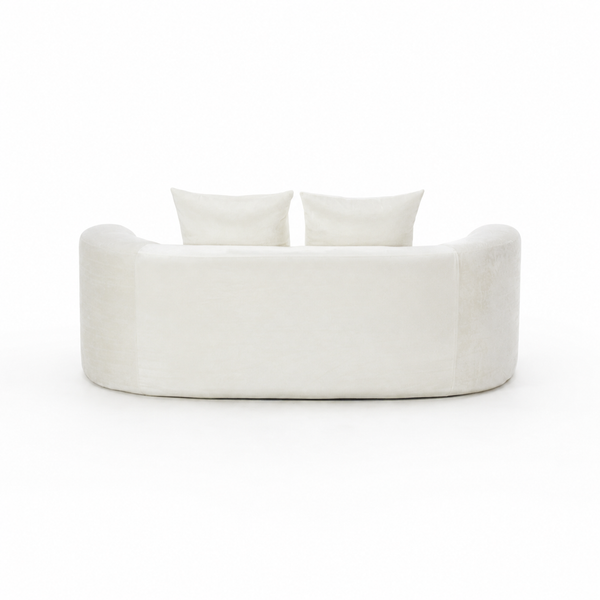 Tyro 2 Seater Curved Sofa In Cream Velvet Feel Fabric Sofas Armchairs & Couches