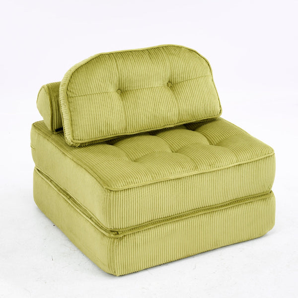 Comforro Hando Compressed Green Striped Corduroy Lounge Chair Sofas Armchairs & Couches