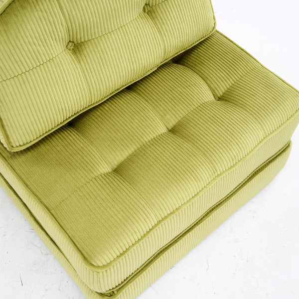 Comforro Hando Compressed Green Striped Corduroy Lounge Chair Sofas Armchairs & Couches