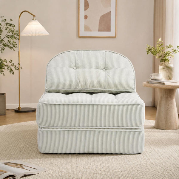 Comforro Hando Compressed Lounge Chair Light Grey Corduroy Sofas Armchairs & Couches