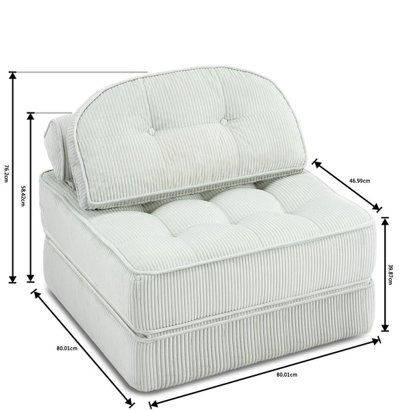 Comforro Hando Compressed Lounge Chair Light Grey Corduroy Sofas Armchairs & Couches