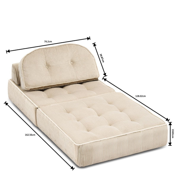 Comforro Hando Compressed Chair Foldable Corduroy Lounge Sofas Armchairs & Couches