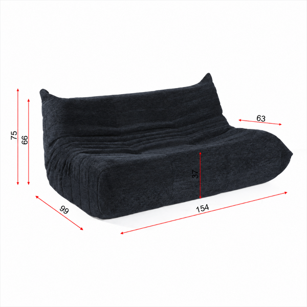 Flutto 2 Seater Lounge Chair Black Sofas Armchairs & Couches