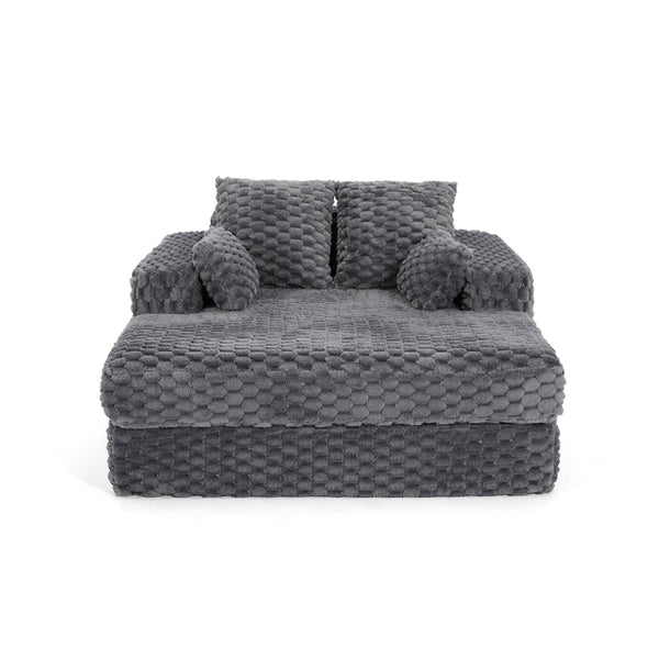 Cozycloud Light Grey Textured Fabric Lounge Chair Sofas Armchairs & Couches