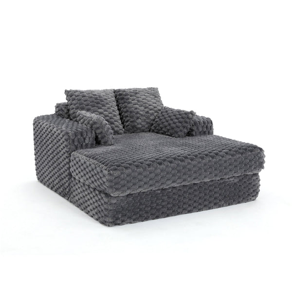 Cozycloud Light Grey Textured Fabric Lounge Chair Sofas Armchairs & Couches