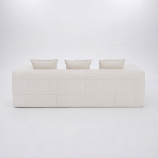 Monda Beige 3 Seater Compressed Sofa Modern Block Design Sofas Armchairs & Couches