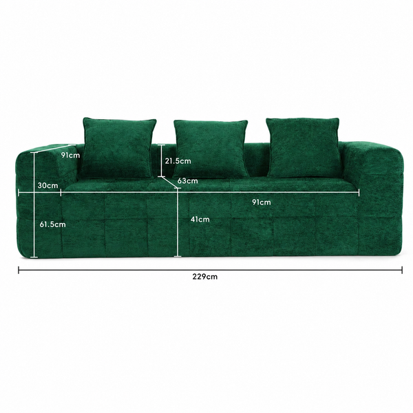 Monda 3 Seater Compressed Sofa Green Sofas Armchairs & Couches