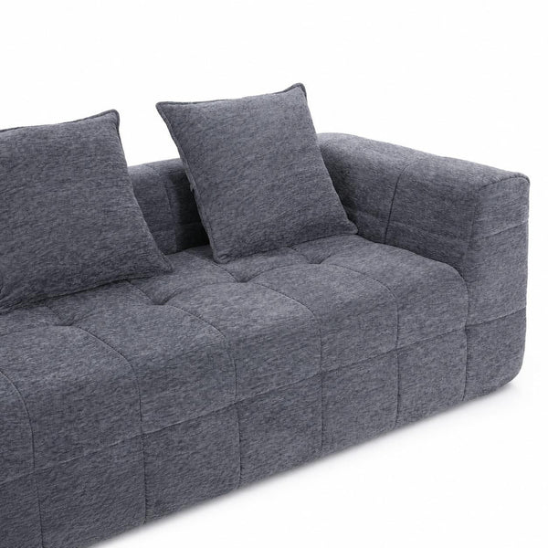 Monda 3 Seater Sofa Modern Block Design Soft Woven Fabric High Density Foam Sofas Armchairs & Couches