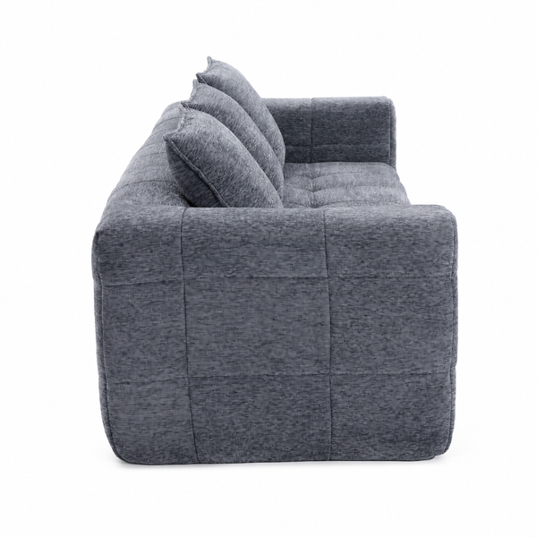 Monda 3 Seater Sofa Modern Block Design Soft Woven Fabric High Density Foam Sofas Armchairs & Couches