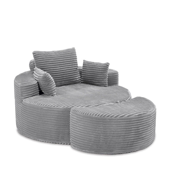 Leon Lounge Armchair Grey Modern Minimalist Design With Ottoman Sofas Armchairs & Couches