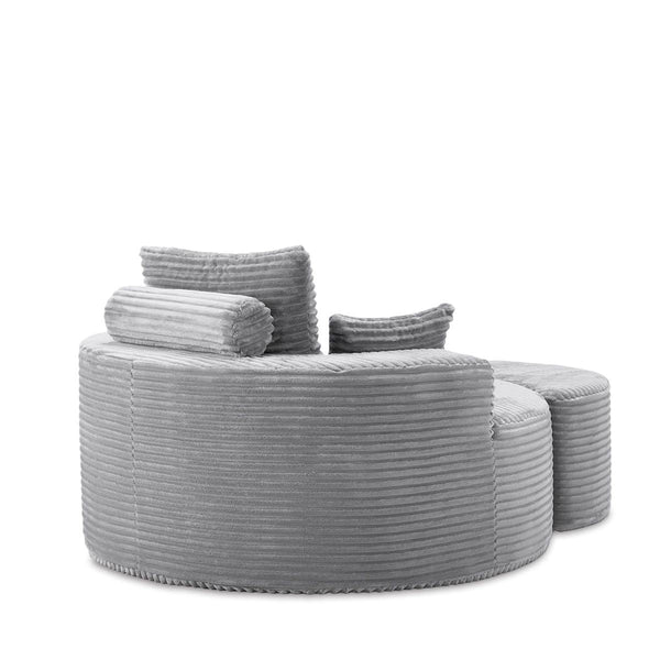 Leon Lounge Armchair Grey Modern Minimalist Design With Ottoman Sofas Armchairs & Couches