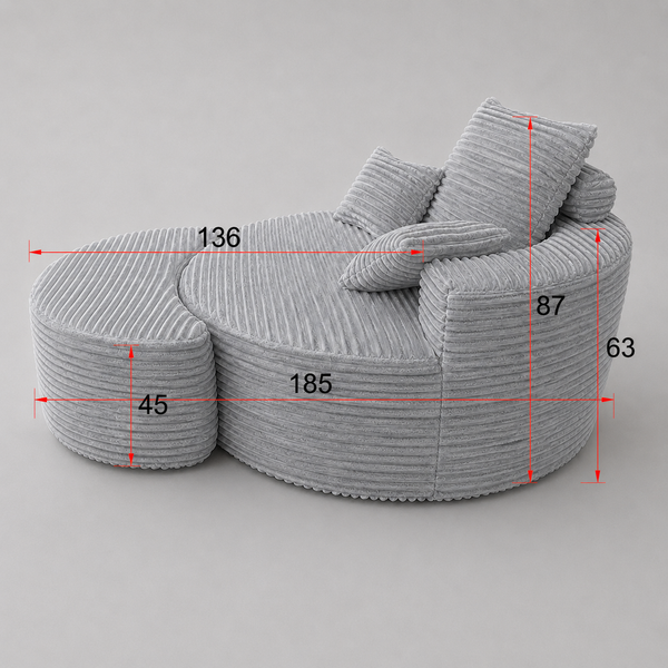 Leon Lounge Armchair Grey Modern Minimalist Design With Ottoman Sofas Armchairs & Couches
