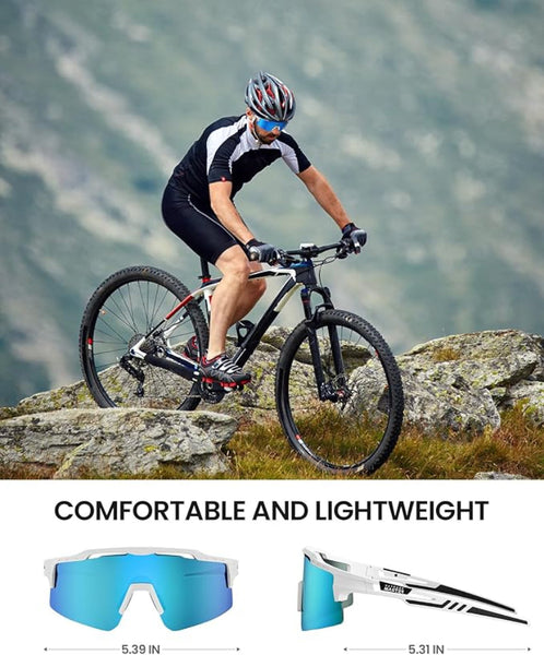 Outdoormaster Hawk Ii Polarized Sports Sunglasses For Men Women Tac 100% Uv400 Protection Tr90 Frame Cycling Baseball Running Fishing Golf Glasses Whi
