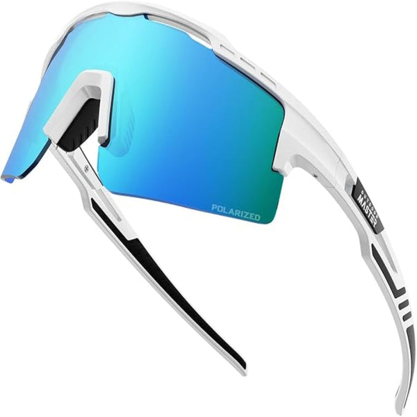 Outdoormaster Hawk Ii Polarized Sports Sunglasses For Men Women Tac 100% Uv400 Protection Tr90 Frame Cycling Baseball Running Fishing Golf Glasses Whi