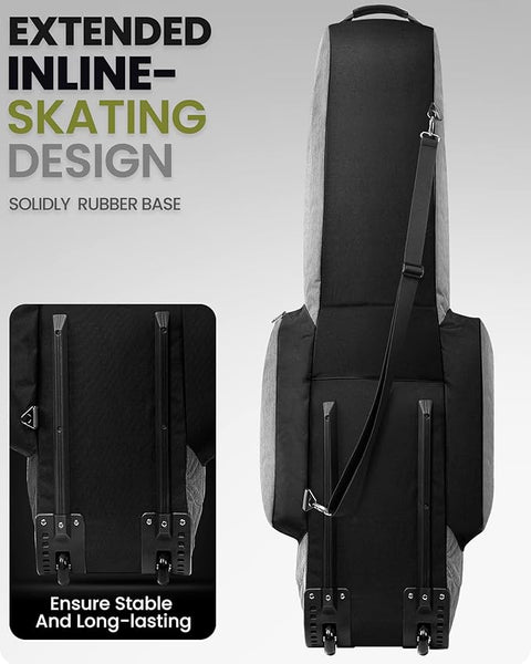 Outdoormaster Padded Golf Club Travel Bag With Wheels 900D Heavy Duty Oxford Waterproof Alligators Gray Golf Club Bags