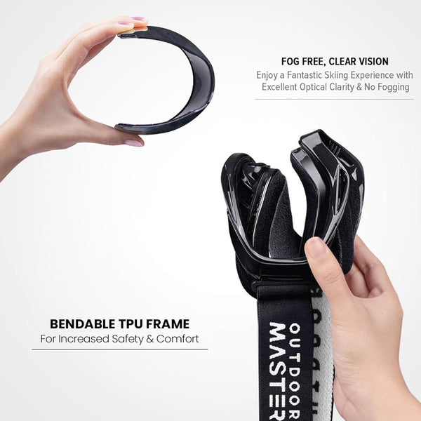 Outdoormaster Otg Ski Goggles Over Glasses Ski/Snowboard For Men Women & Youth 100% Uv Protection Om 5 Goggles & Sunglasses