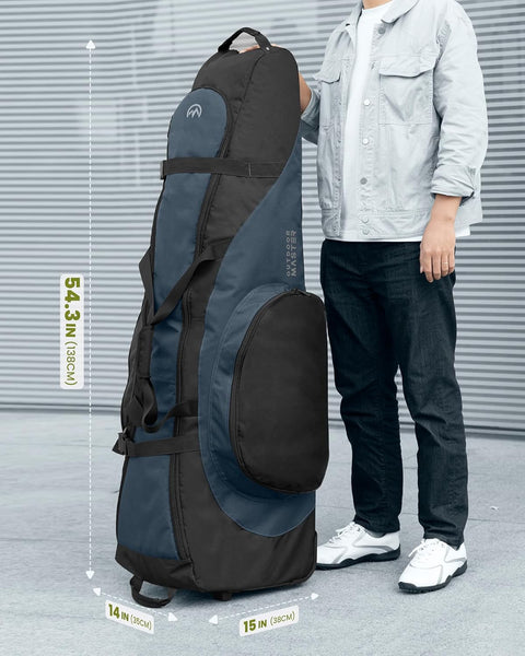Outdoormaster Padded Golf Club Travel Bag With Wheels 900D Heavy Duty Oxford Waterproof Alligators Blue Golf Club Bags