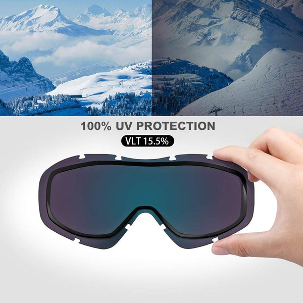 Outdoormaster Otg Ski Goggles Over Glasses Ski/Snowboard For Men Women & Youth 100% Uv Protection Om 5 Goggles & Sunglasses